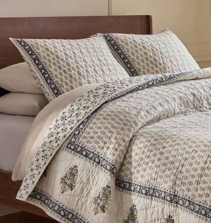 Bryleigh Botanical Block Print Quilt &amp; Shams