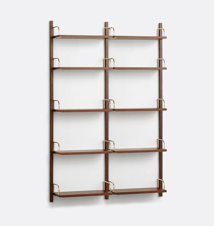 Hart Modular Walnut Shelving Unit Set Of 2