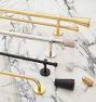 End Cap Adjustable Brass Drapery Rod Set