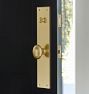 Haven D-Handle &amp; Oval Knob Exterior Door Hardware Tube Latch Set