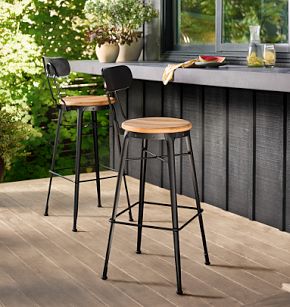 Outdoor wooden bar stools with backs hotsell
