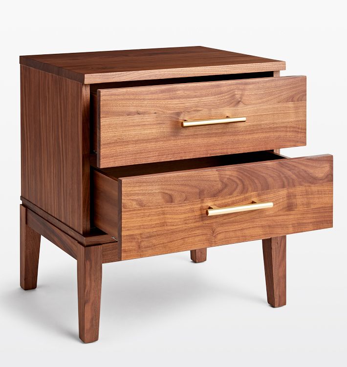 Walnut nightstand with drawers discount