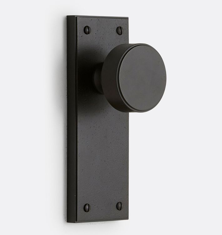 Jerico Brass Knob Interior Door Set Tube Latch Set, Oil-Rubbed Bronze Plain 2.375" Standard