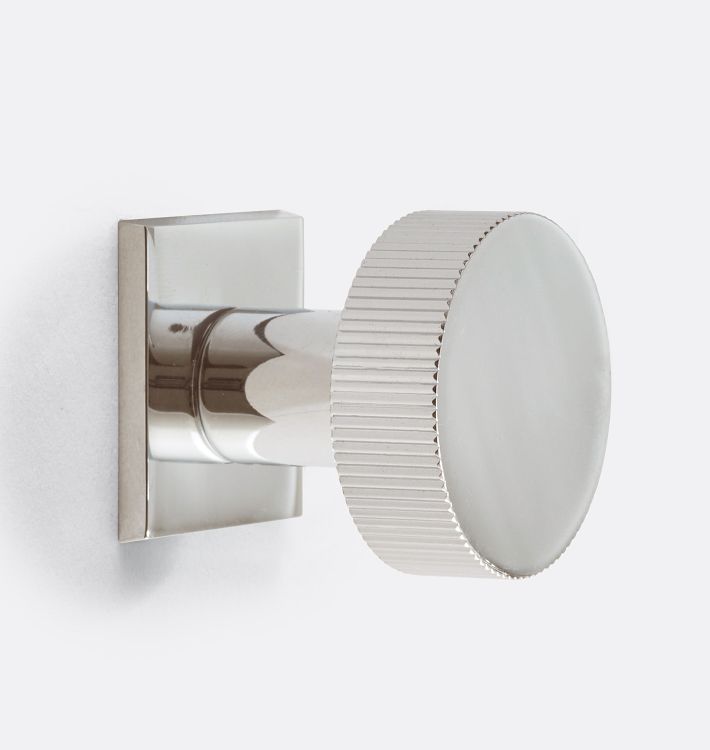 West Slope Cabinet Knob with Square Backplate, Polished Nickel