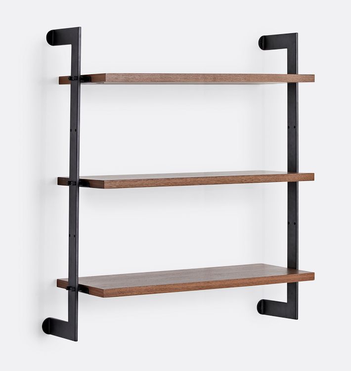 Holgate Walnut Modular 3-Shelf Set with 36" Rails
