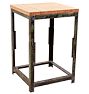 Industrial Work Table with Butcher Block Top