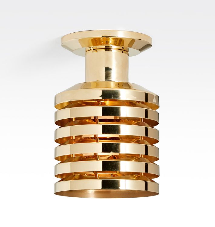 Macadam 6" Semi-Flush Mount, Unlacquered Brass
