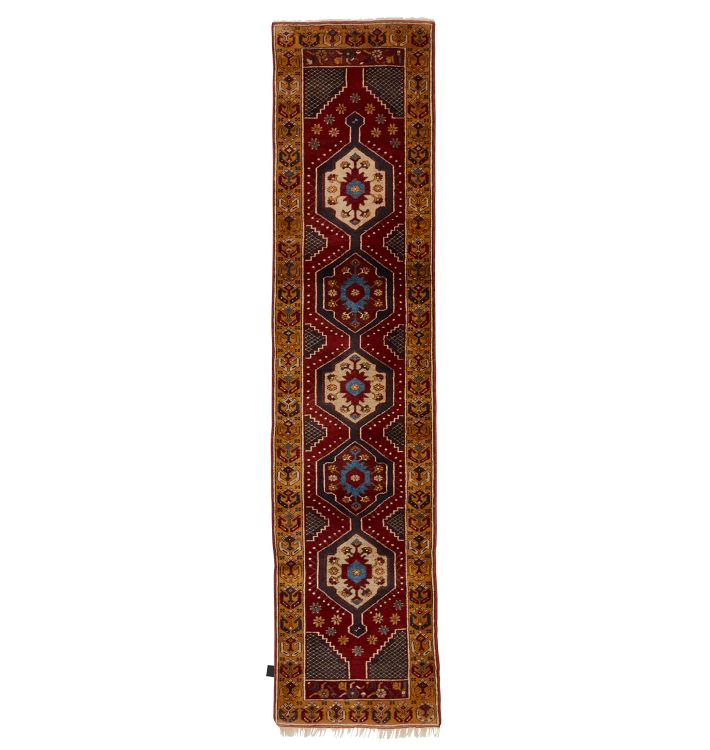 Vintage Hand Knotted Turkish Runner Rug, approx. 10ft