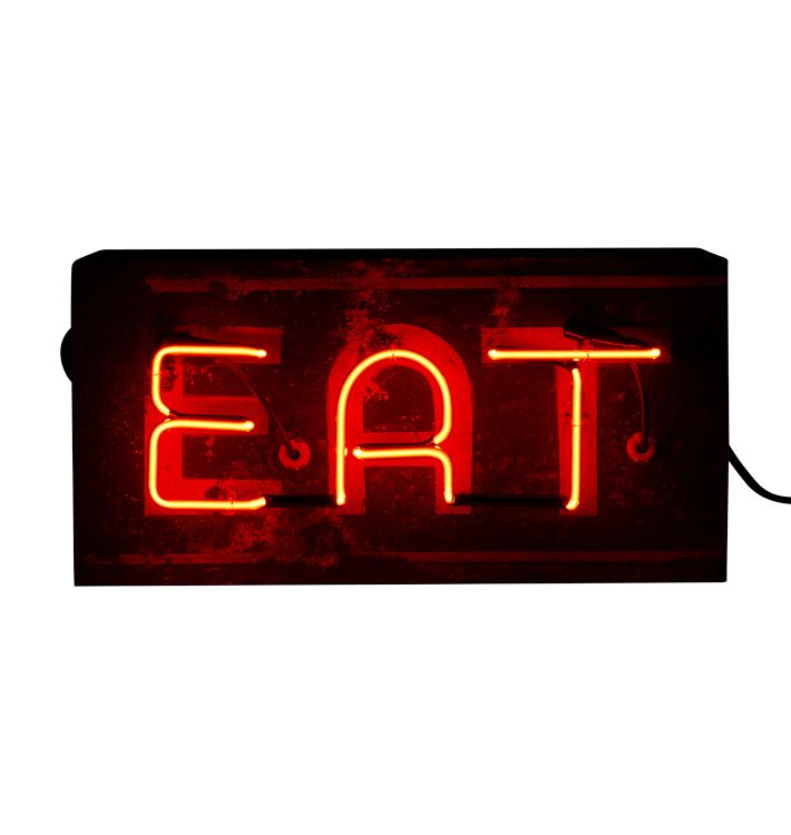 Vintage Restored Neon "EAT" Sign
