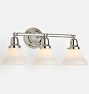 Rose City 2-1/4" Fitter Triple Sconce, Polished Nickel - Opal Classic Bell Shade