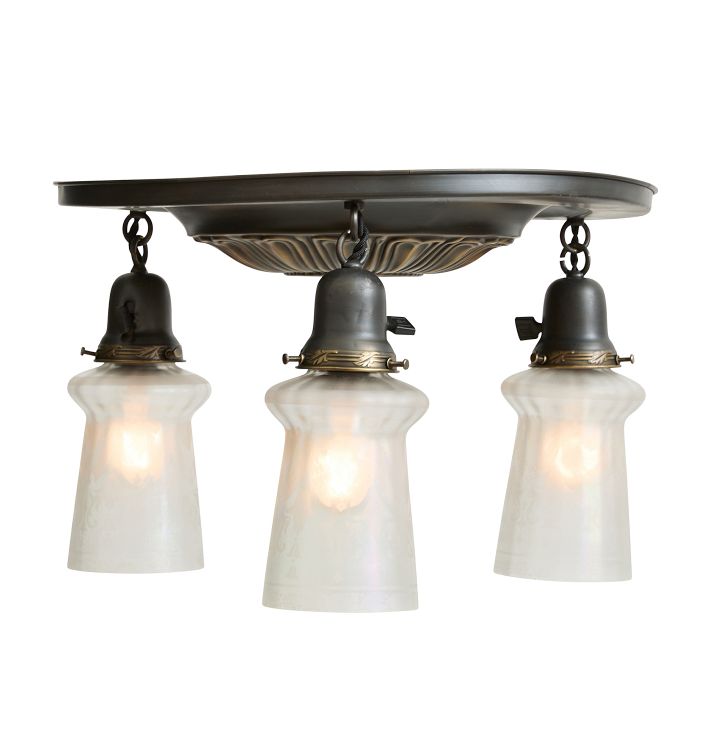 Vintage Flush Mount Classical Loop To Loop 3 Light