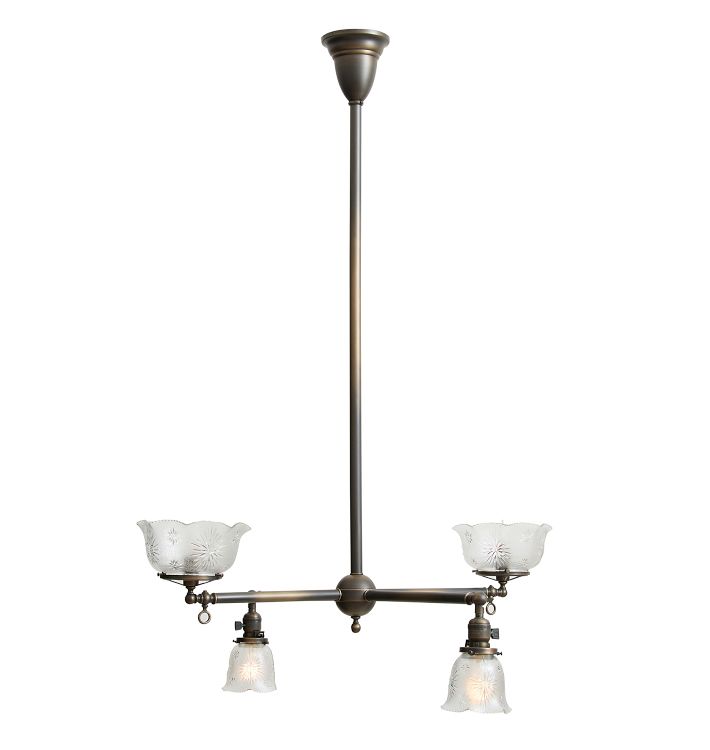 Vintage Chandelier Classical 2X2 Gas Electric