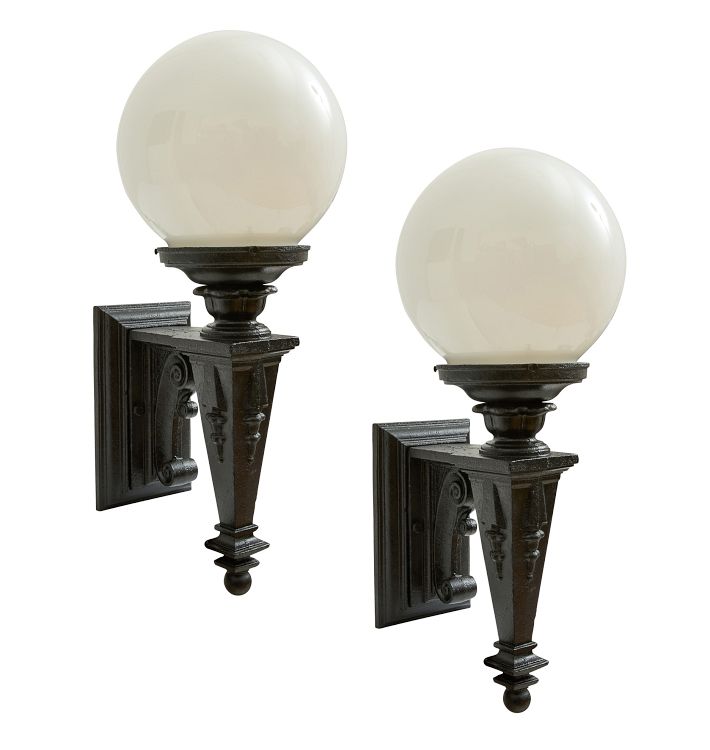 Vintage Pair Of Sconce Large Cast Iron Torch