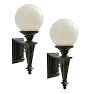Vintage Pair Of Sconce Large Cast Iron Torch