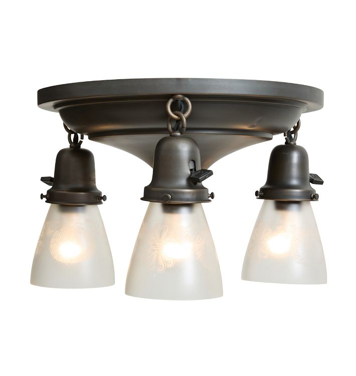 Vintage Flush Mount 3 Light Traditional