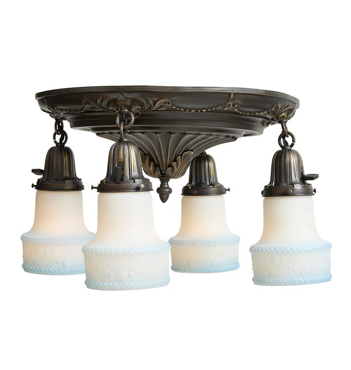 Vintage Flush Mount 4 Light Classical Revival Loop To Loop