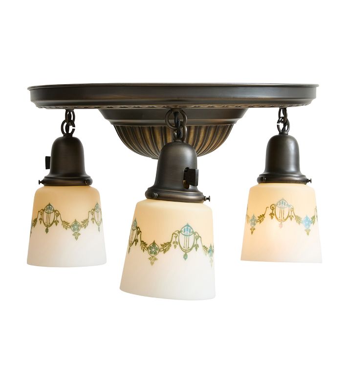 Vintage Flush Mount Classical 3 Light