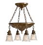 Vintage Chandelier Classical Revival Pan 5 Light 2-1/4" Fitter