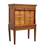 Vintage Cabinet File Wooden On Stand