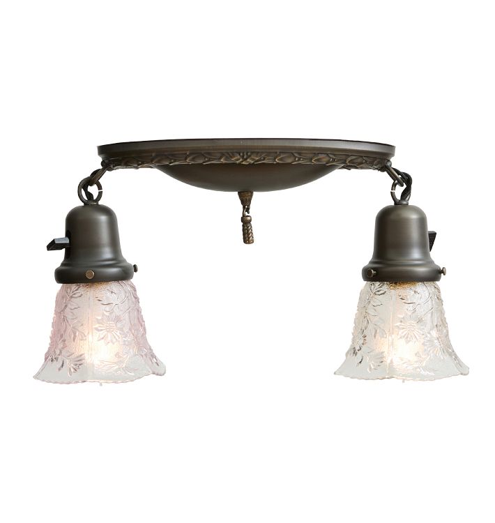 Vintage Flush Mount 2 Light Classical Revival