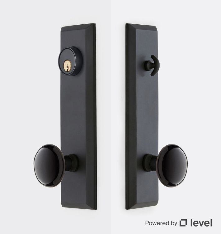 Putman Exterior Porcelain Black Door Set with Level Bolt, Smart home technology, OB OB Left 2.375