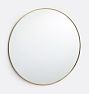 OPEN BOX: Round Metal Framed Mirror, 36" Diameter - Aged Brass