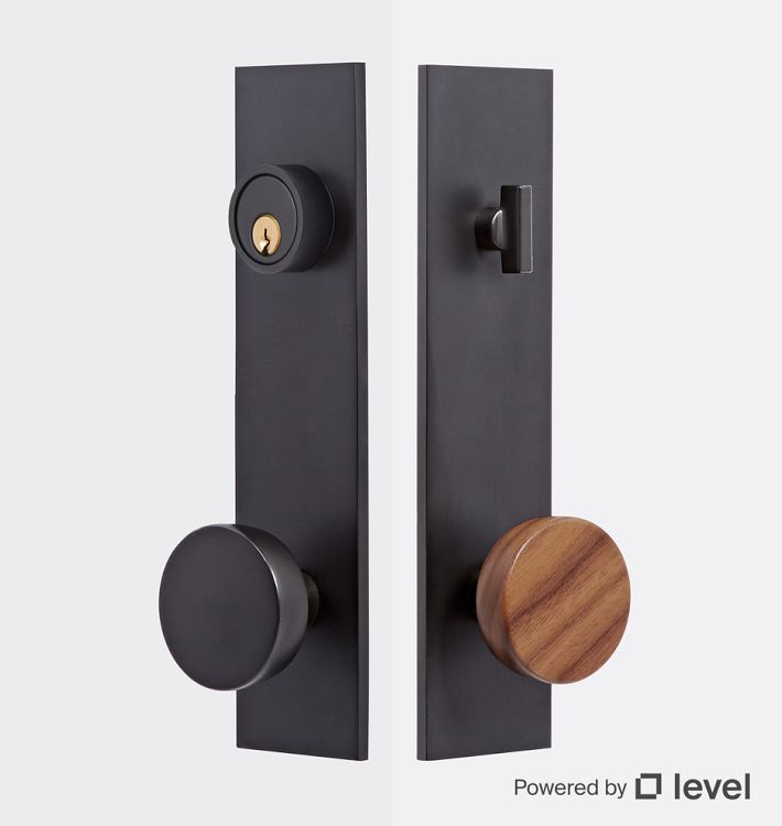 Tumalo Brass Knob Exterior Hardware Door Set with Level Bolt, Smart home technology, OB OB 2.375