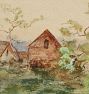 Vintage Farmstead Watercolor Painting