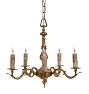 Antique 5-Light Cast Brass Classical Revival Candle Chandelier