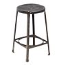 Vintage Industrial Angle Steel Stool with Perforated Seat