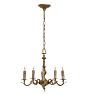 Antique 5-Light Cast Brass Classical Revival Candle Chandelier