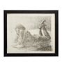 Vintage Female Nude Etching