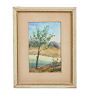 Vintage Stream Bank Pastel Artwork