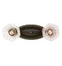 Vintage Classical Revival 2-Light Flush Mount with Frosted Etched Glass Bell Shades