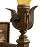 Vintage Classical Revival Bare-Bulb Floral Socket Sconce