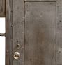 Vintage Industrial Large Raw Steel Cabinet with Upper Storage