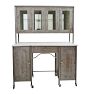 Vintage Industrial Large Raw Steel Cabinet with Upper Storage