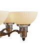 Vintage Art Deco 5-Arm Cup Shade Chrome Brass Chandelier