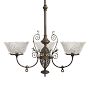 Vintage Victorian 3-Arm Converted Gas to Electric Intricately Cast Chandelier