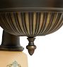 Vintage Classical Revival 3-Light Flush Mount with Intricately Painted Cup Shades