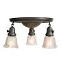 Vintage Classical Revival 3-Light Loop-to-Loop Flush Mount with Etched Glass Shades
