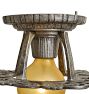 Flush Mount Single Bare Bulb Intricate Celtic Motifs