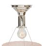 Vintage Traditional Semi-Flush Mount with Bead Chain and Pink Shade