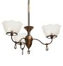 Antique Copper-Flashed Victorian 3-Arm Converted Gas Chandelier