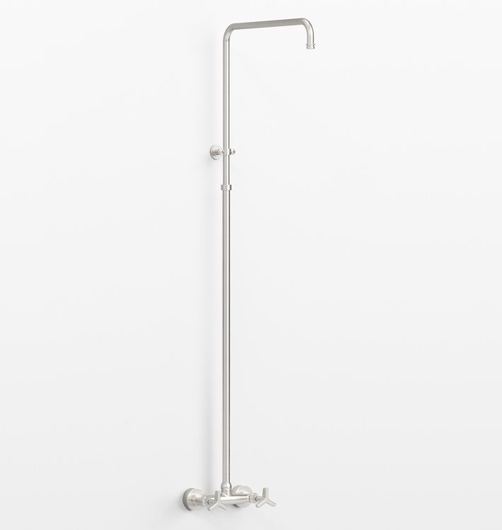 Blair Shower Set Pressure Balance Exposed Trim Cross Handle, Brushed Nickel