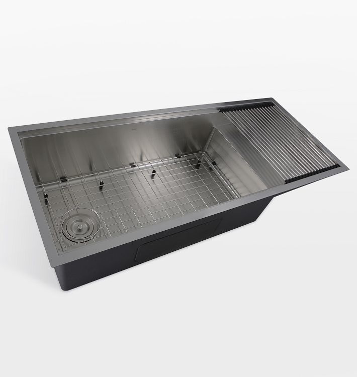 Cannon Stainless Steel Single Workstation Kitchen Sink with Drainboard