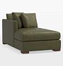 Wrenton Classic Leather Sectional Left Arm Chaise, Davenport Evergreen