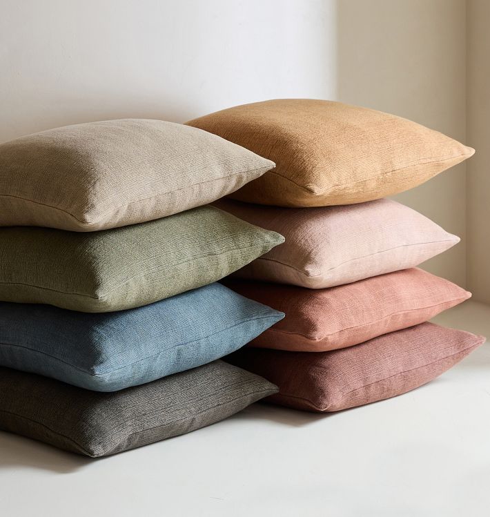 Textured Linen Pillow Cover