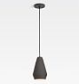 FOLK Abigail 6" Angled Cone Pendant, Unglazed Basalt
