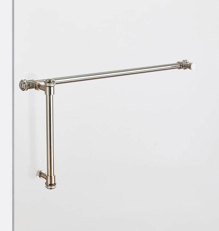 Rigdon Shower Door Pull, 8" x 18" - Polished Nickel